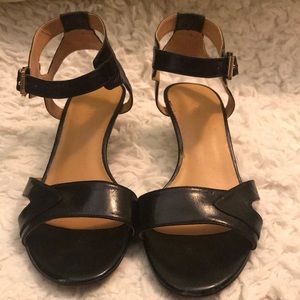 Black Leather Sandal with heel